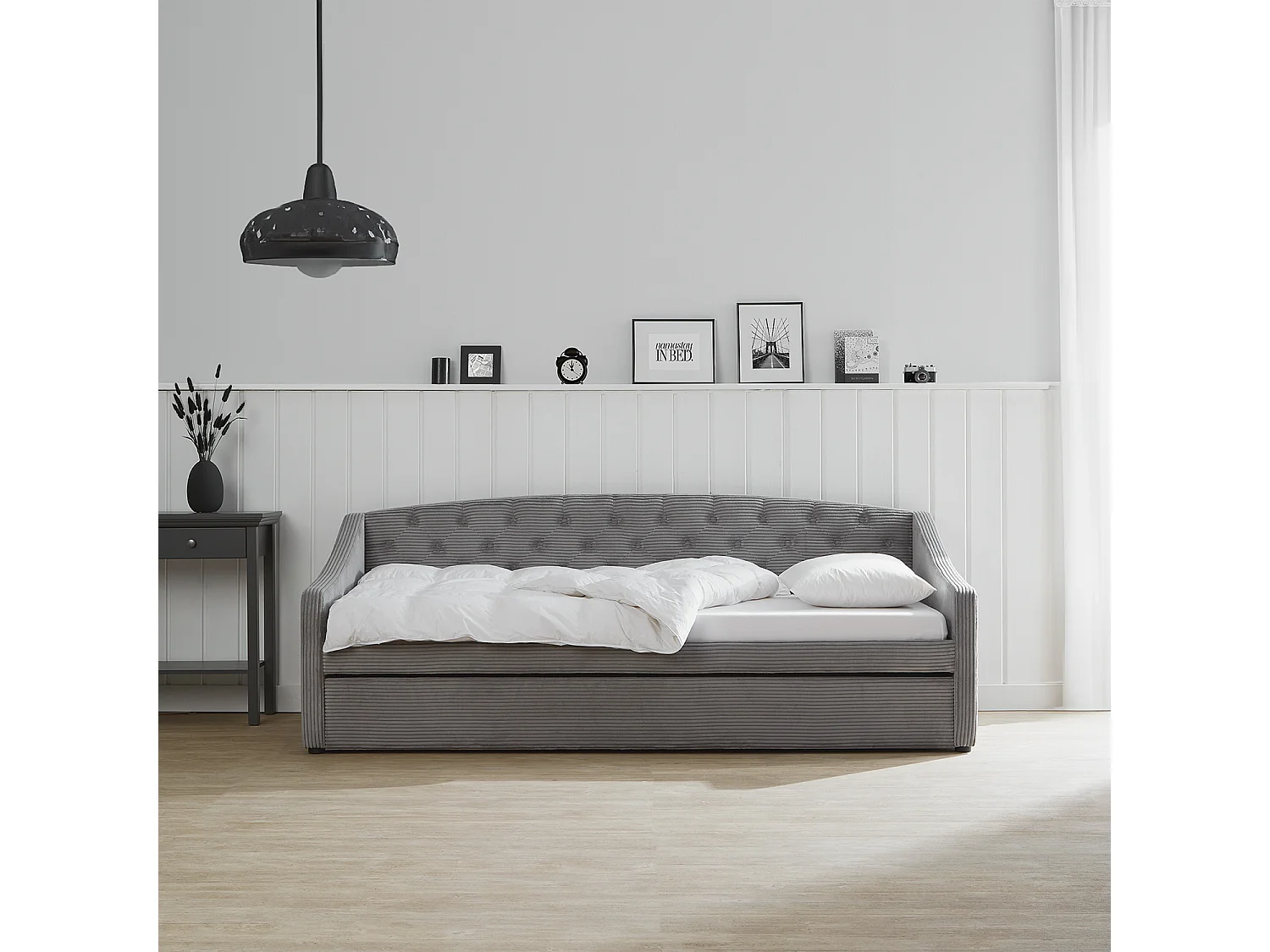 Schlafsofa 213x74,5x98 cm grau