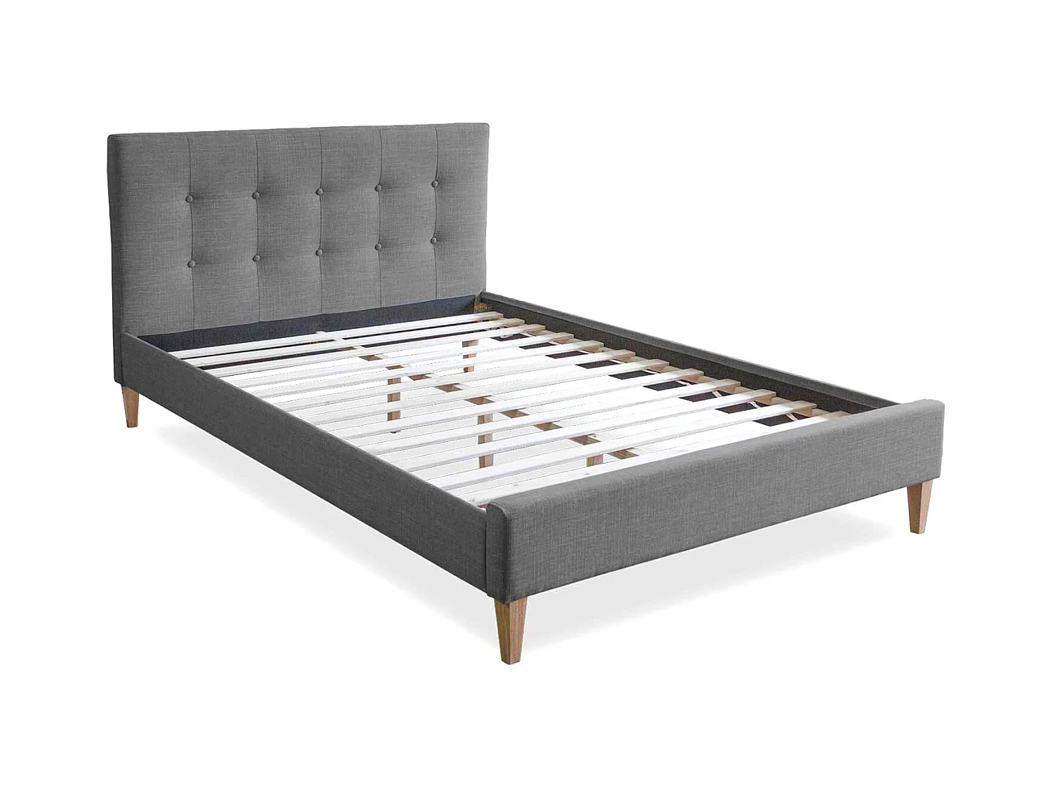 Tapicerowane łóżko 140x200 cm szare