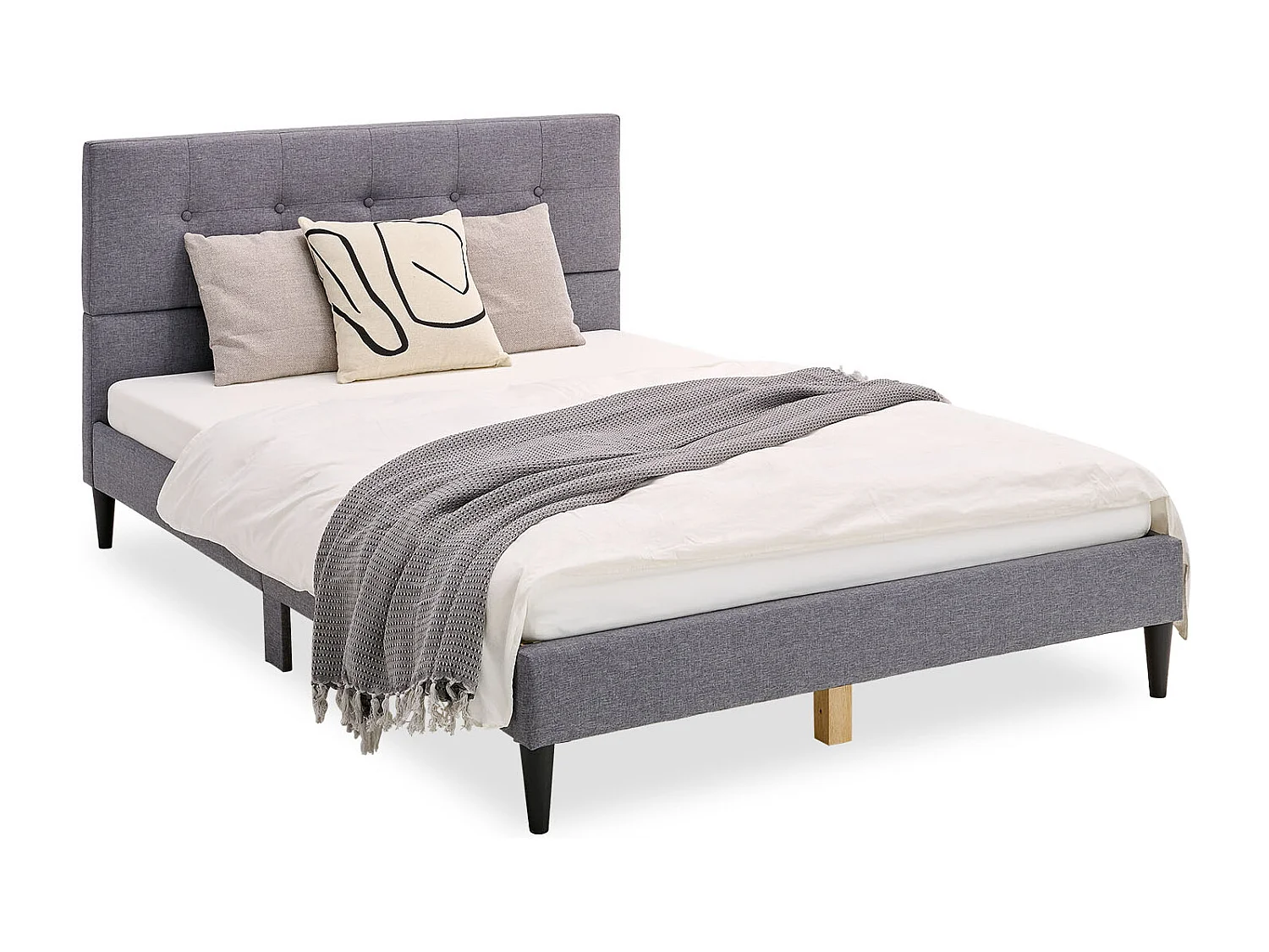 Tapicerowane łóżko 140x200 cm szare