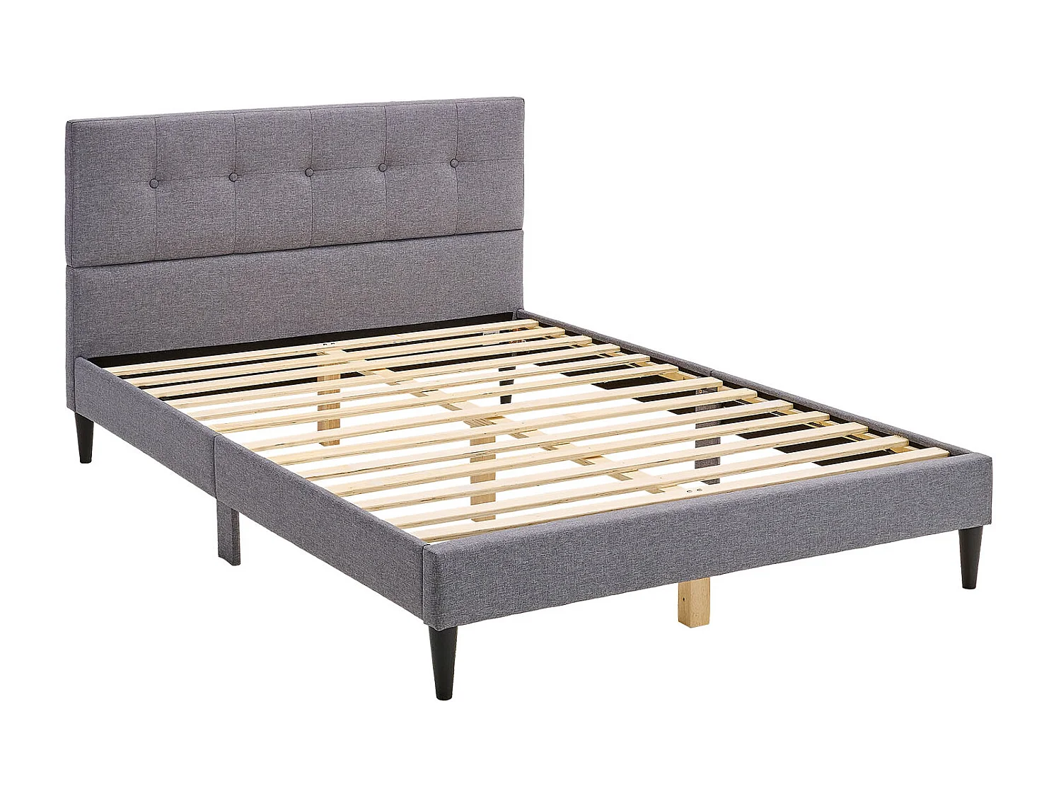 Tapicerowane łóżko 140x200 cm szare