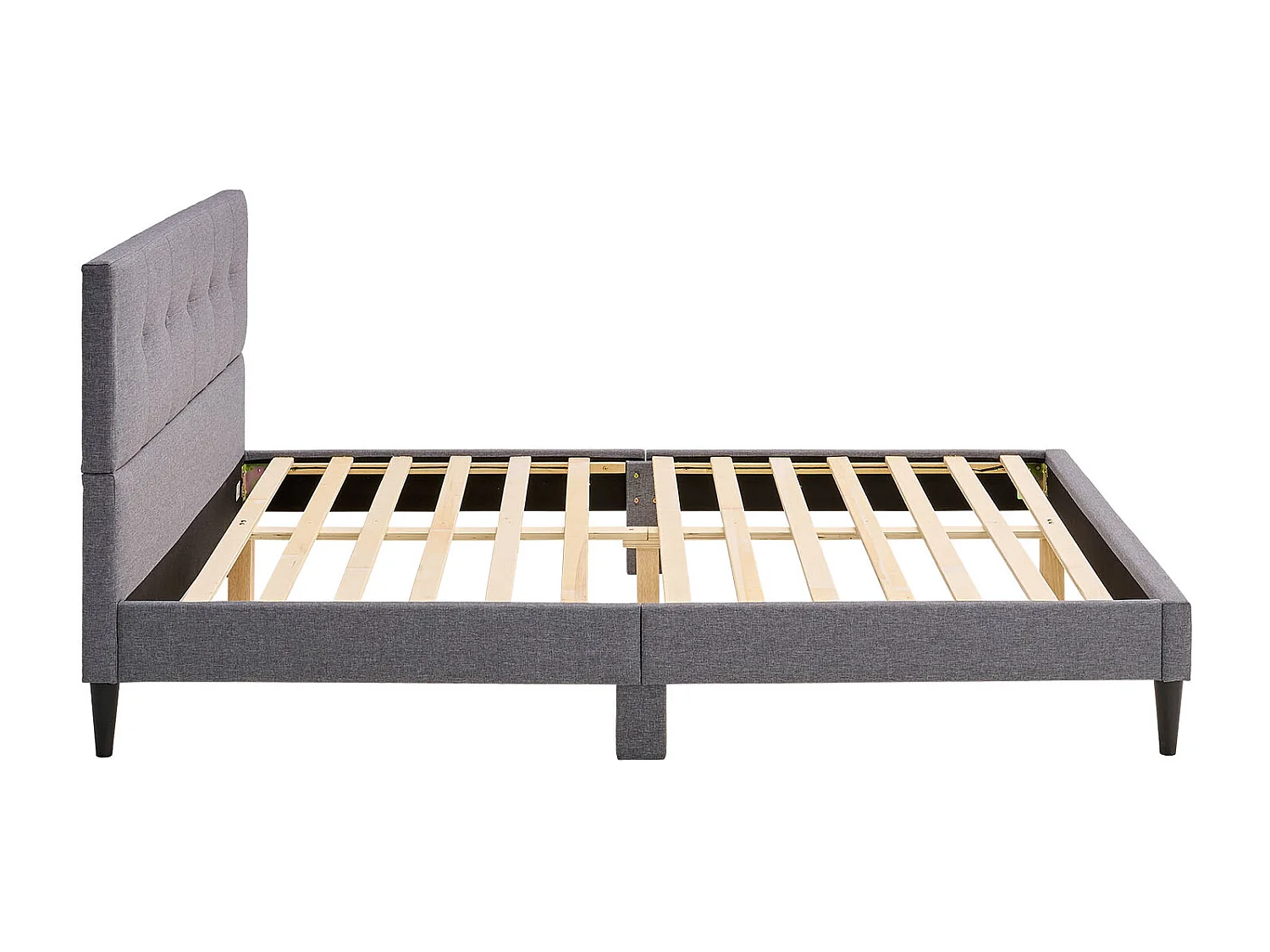 Tapicerowane łóżko 140x200 cm szare