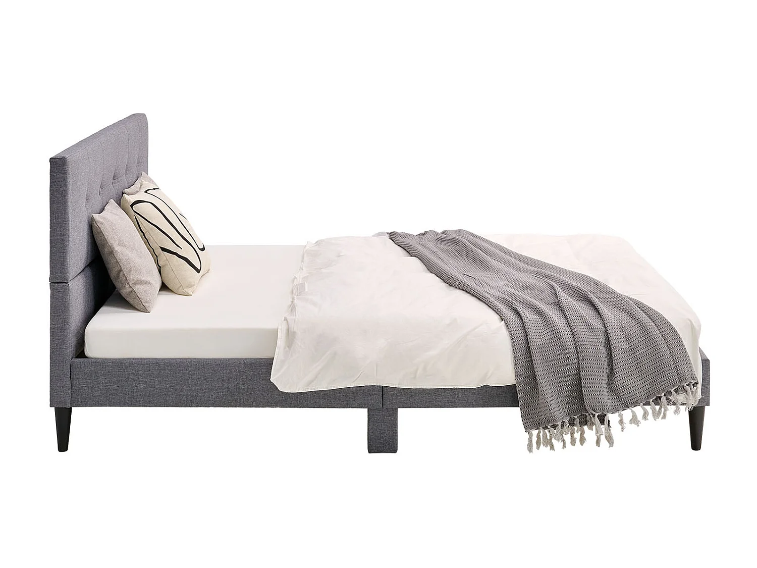 Tapicerowane łóżko 140x200 cm szare