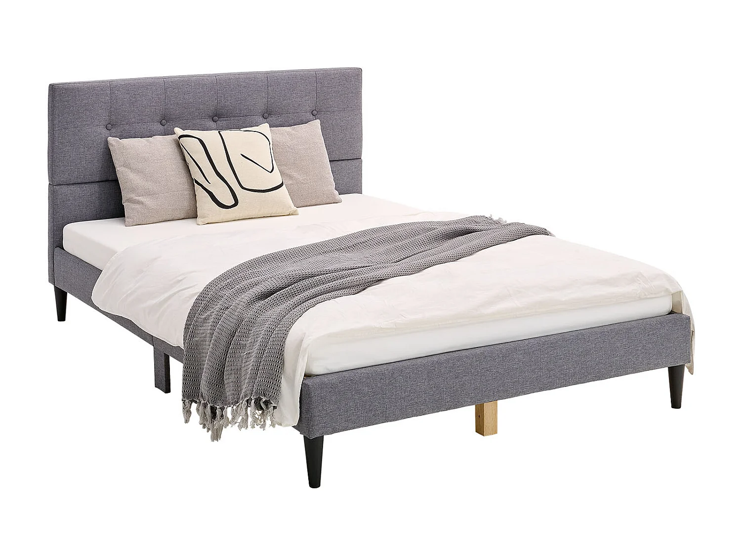 Tapicerowane łóżko 140x200 cm szare