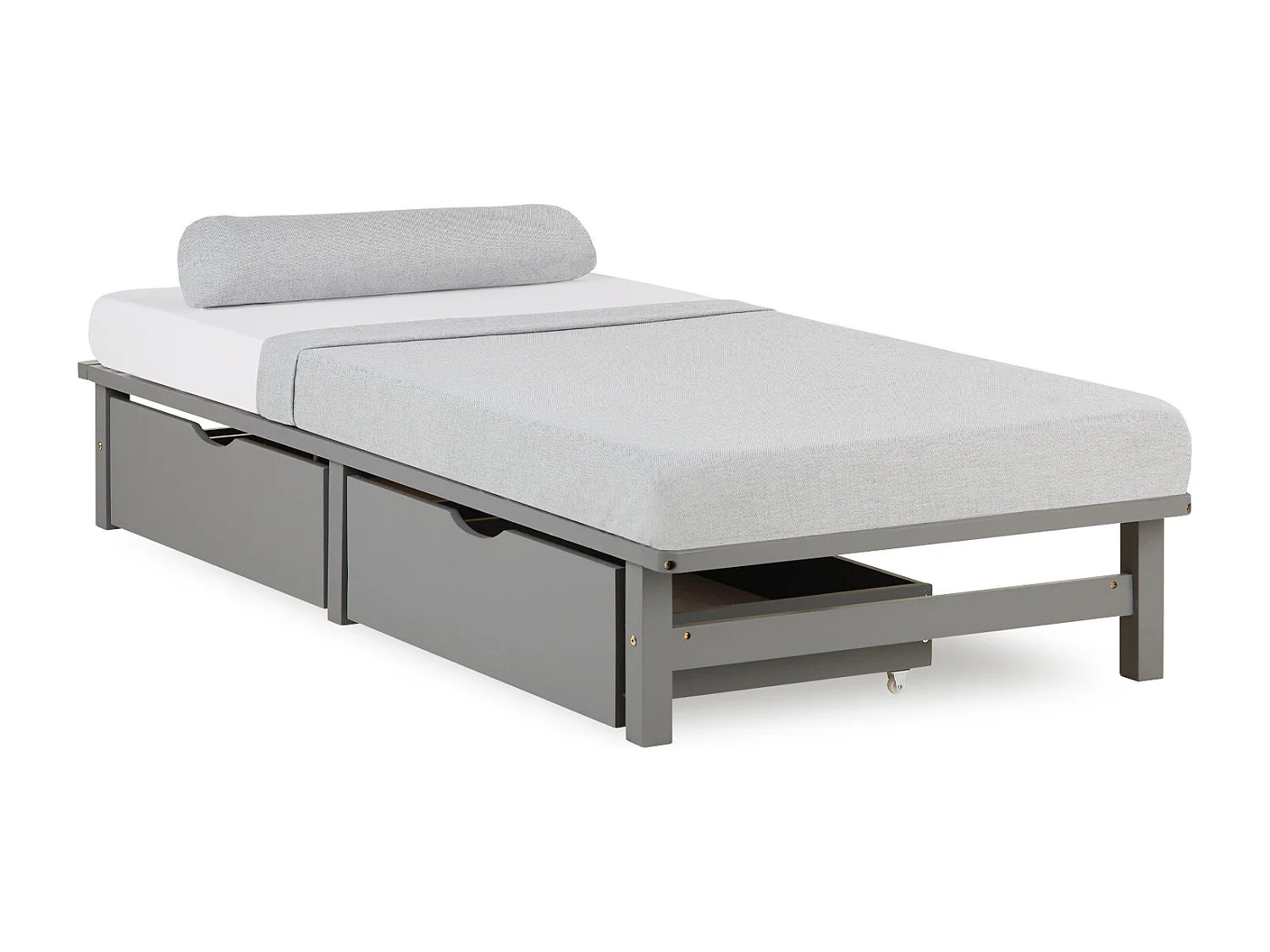 Łóżko 90x200 cm szare Paleta