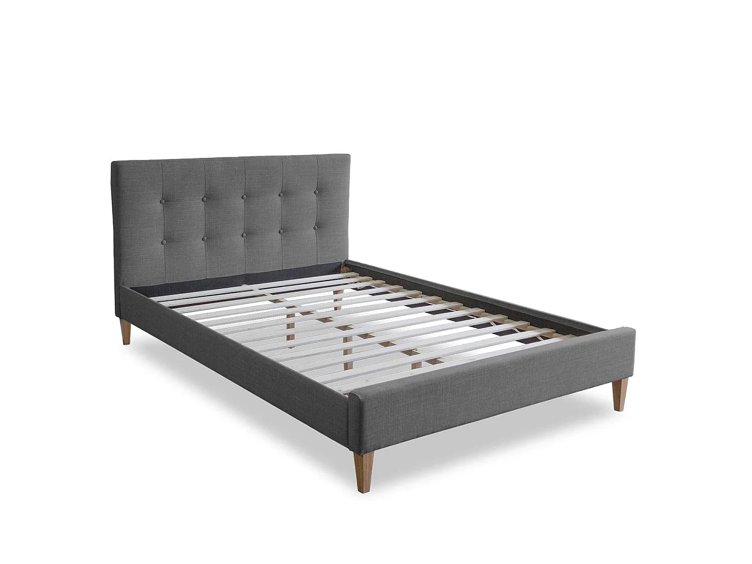 Lit rembourré 120x12x200 cm gris