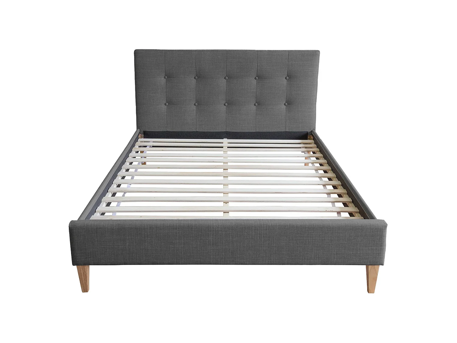 Lit rembourré 120x12x200 cm gris