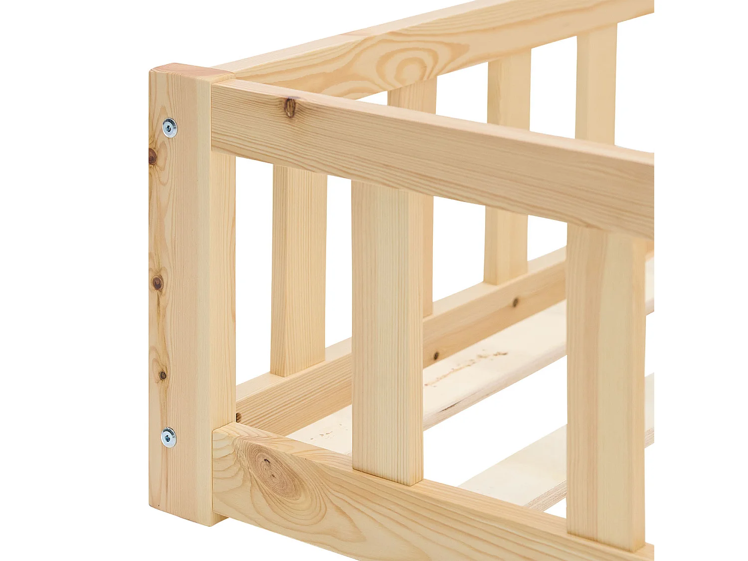 Lit pour Enfant au Sol 120x200 cm Naturel Massif Lit Simple pour Enfants