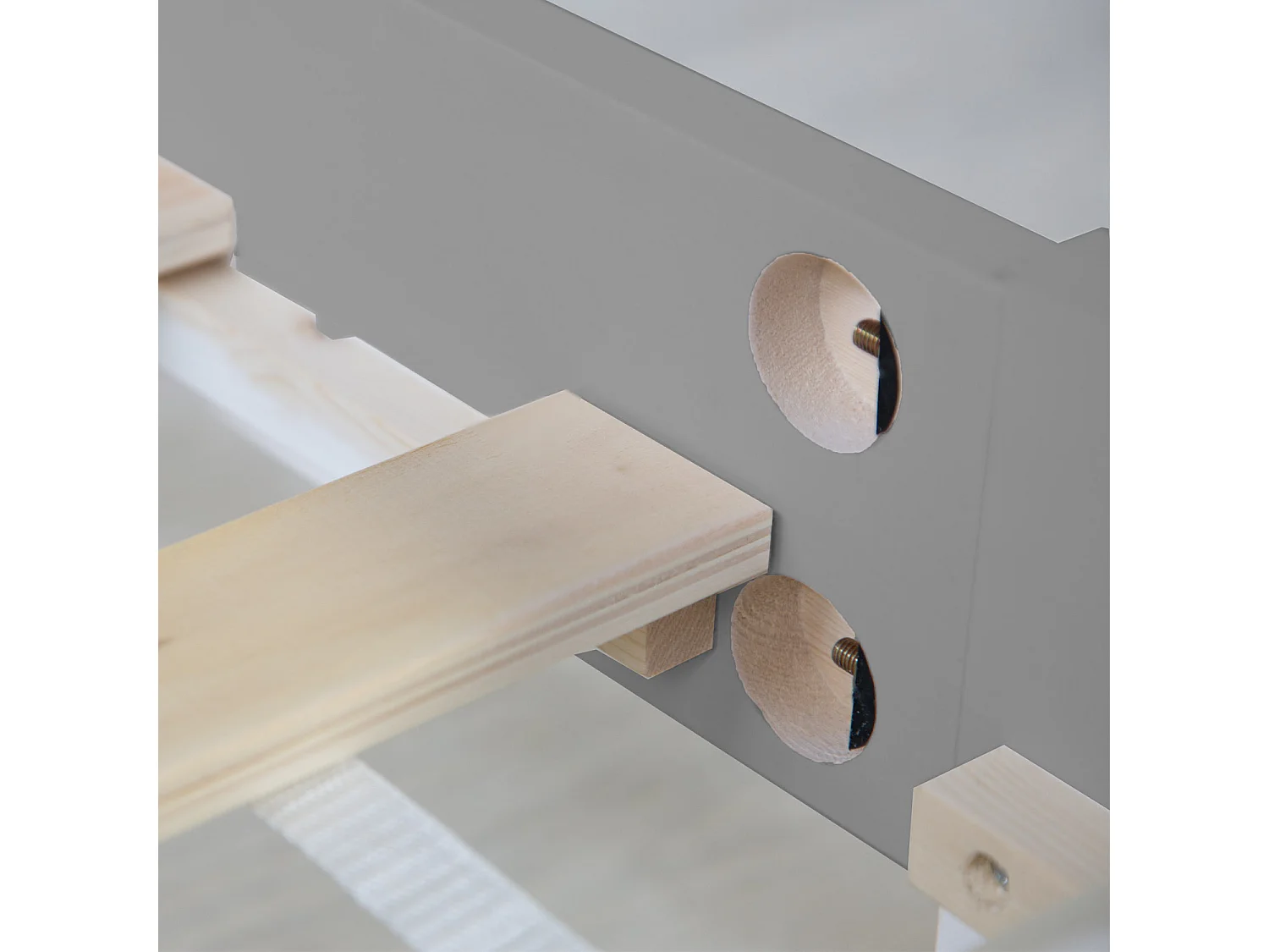 Tweepersoonsbed 160x200 cm Grijze dennenhouten bedframe