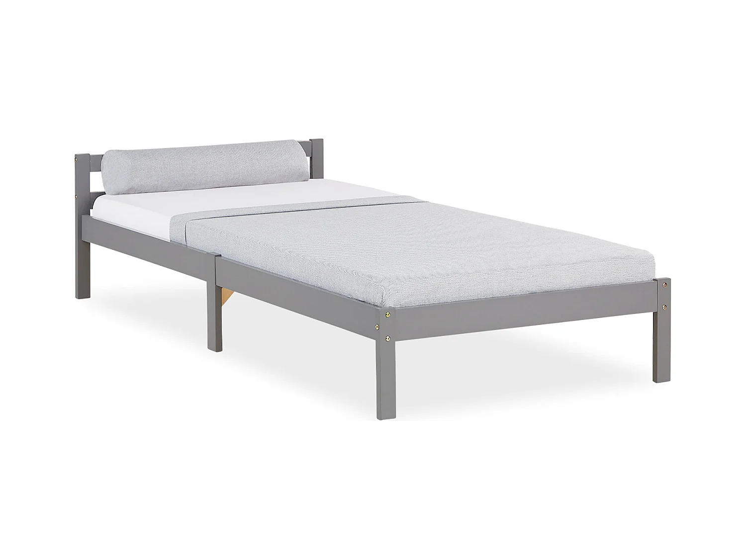 Holzbett 90x200 cm grau Kiefer