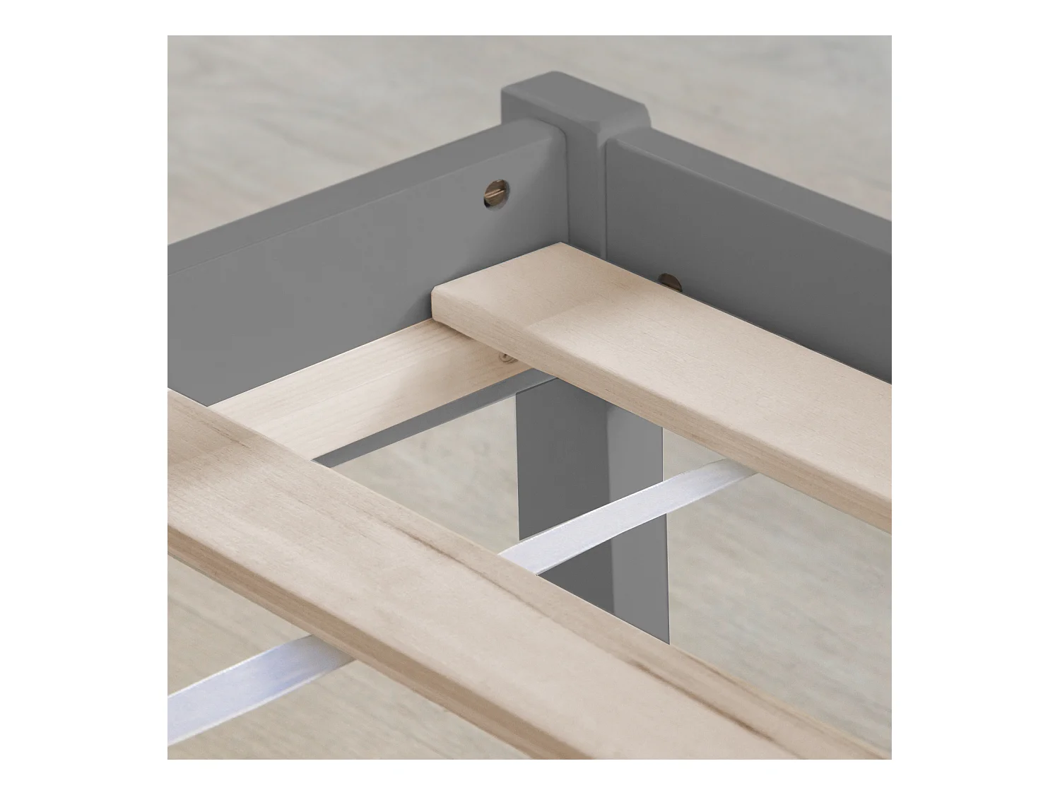 Holzbett 90x200 cm grau Kiefer