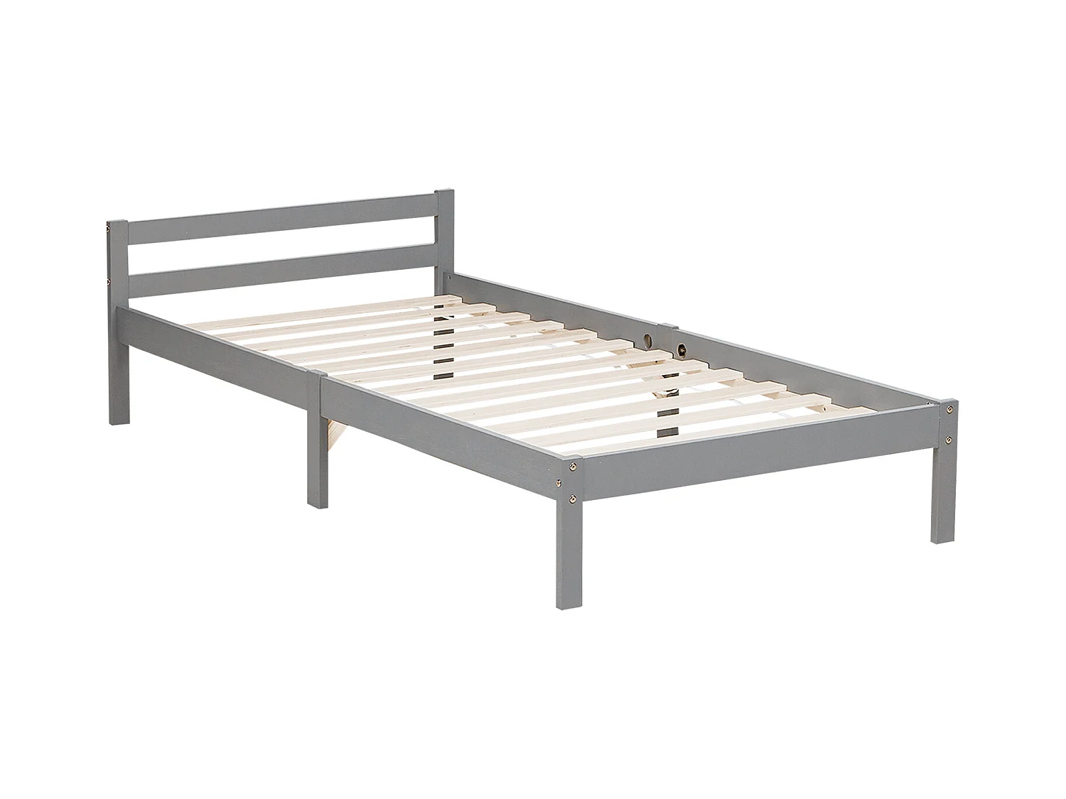 Holzbett 90x200 cm grau Kiefer