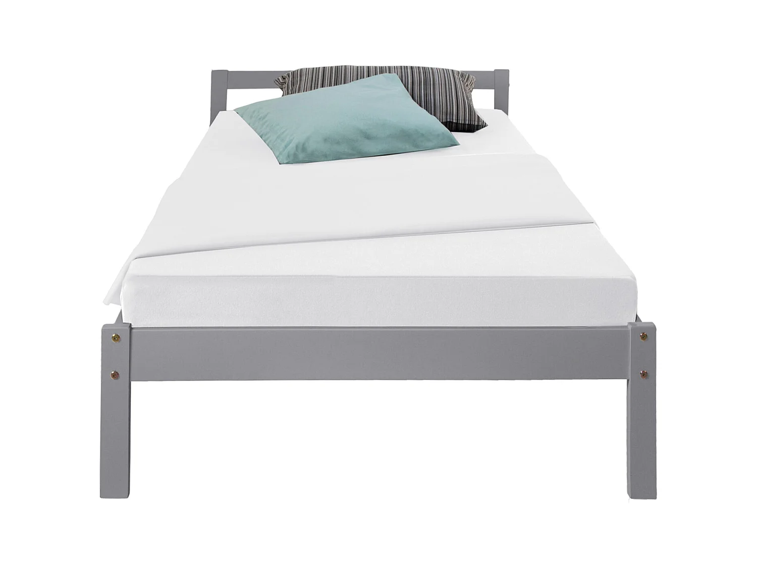 Holzbett 90x200 cm grau Kiefer