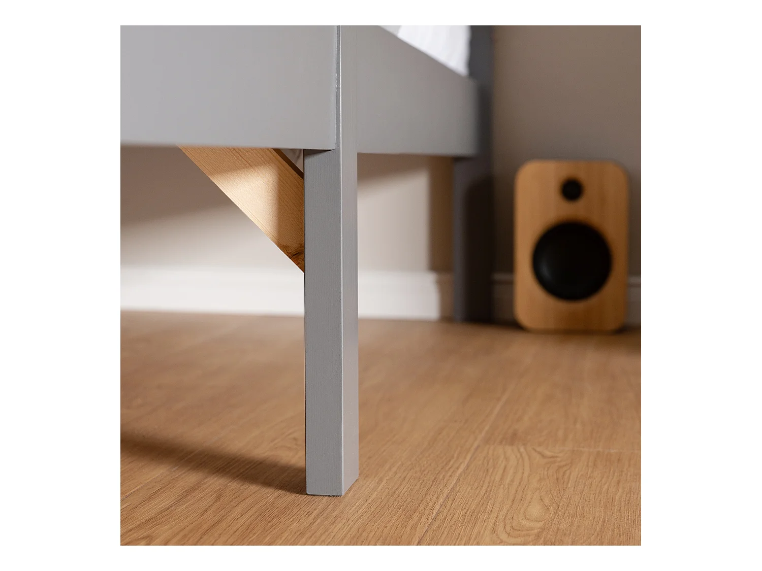 Holzbett 90x200 cm grau Kiefer