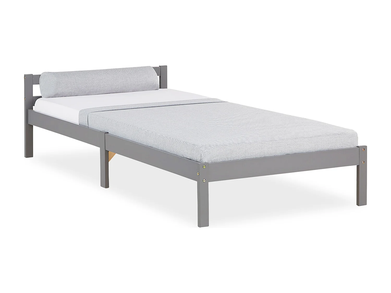 Houten Bed 90x200 cm grijs Grenen