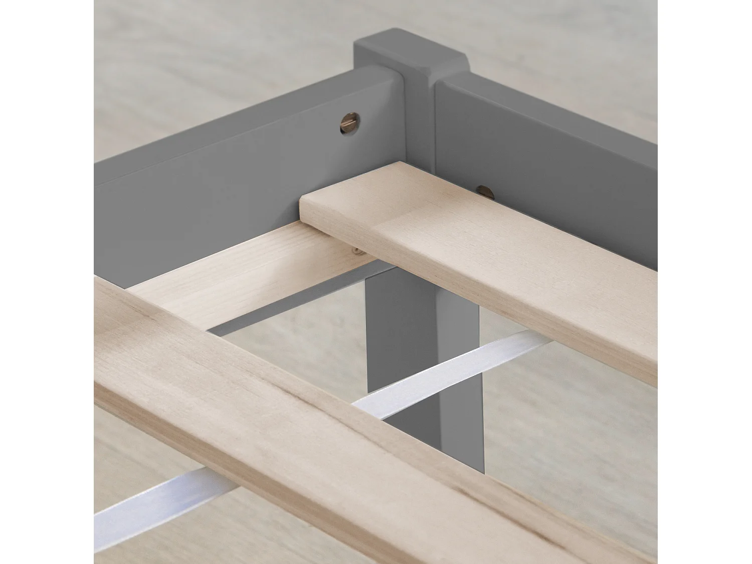 Houten Bed 90x200 cm grijs Grenen