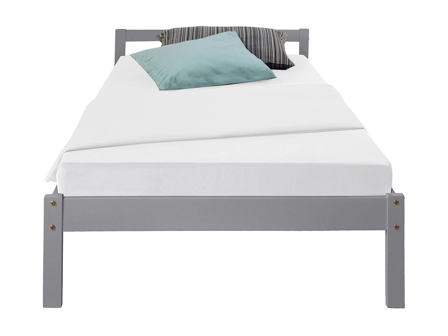 Houten Bed 90x200 cm grijs Grenen