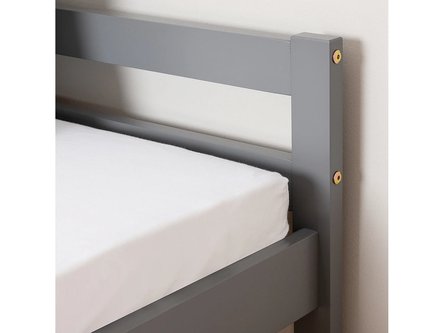 Houten Bed 90x200 cm grijs Grenen