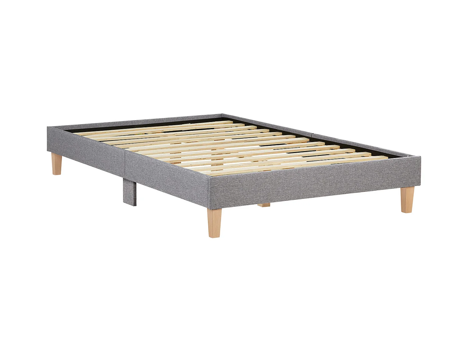 Bettgestell 120x200 cm grau gepolstert