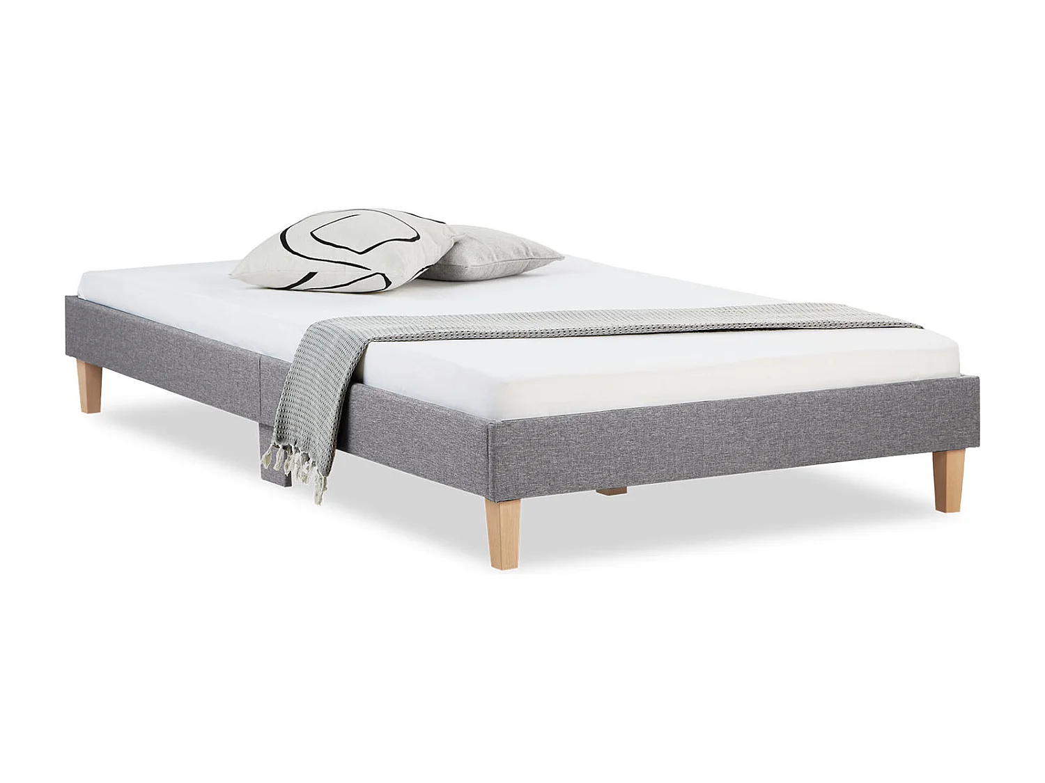 Rama łóżka 120x200 cm, tapicerowana, szara