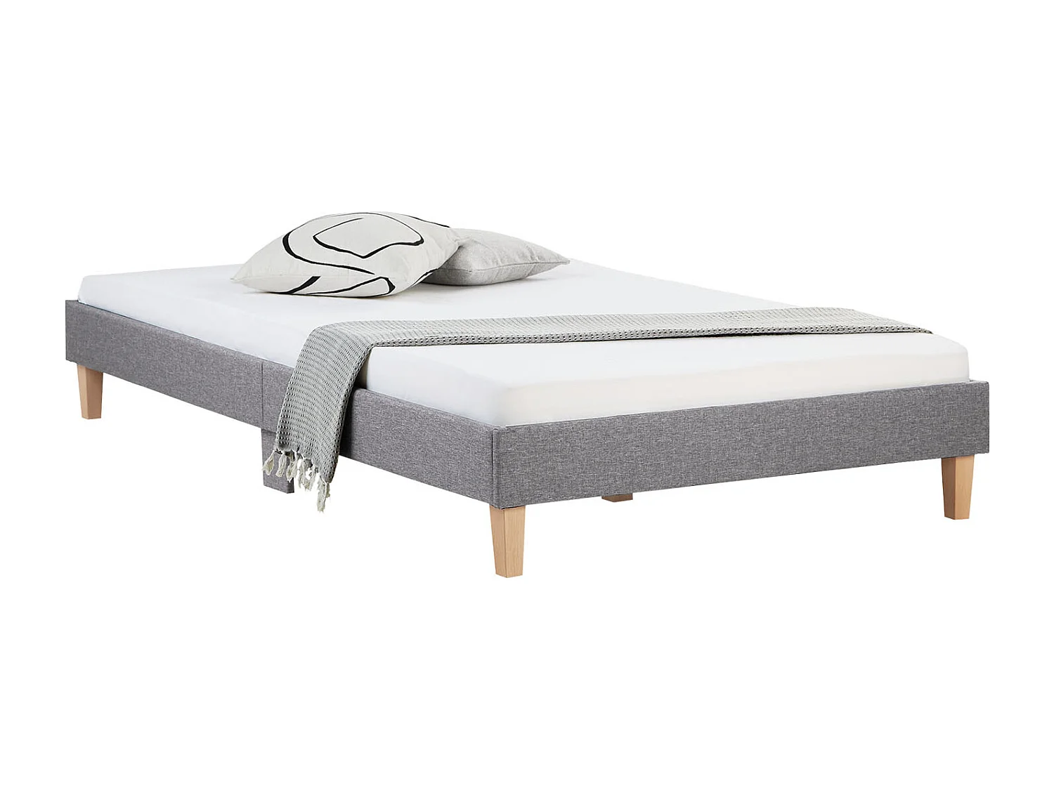 Rama łóżka 120x200 cm, tapicerowana, szara