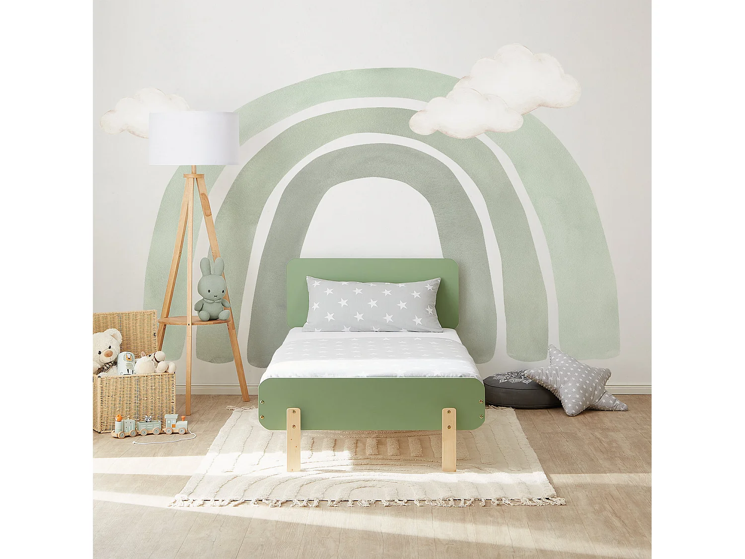 Einzelbett 95x76,5x209 cm grün