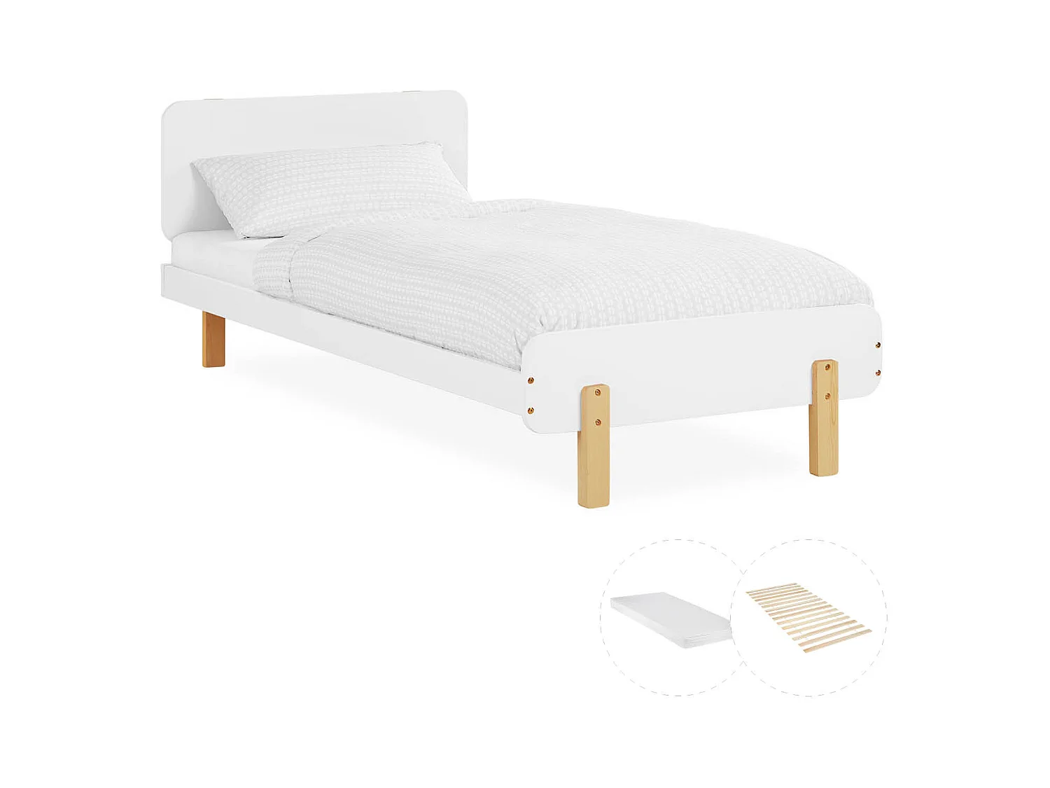 Einzelbett 90x200 cm weiß