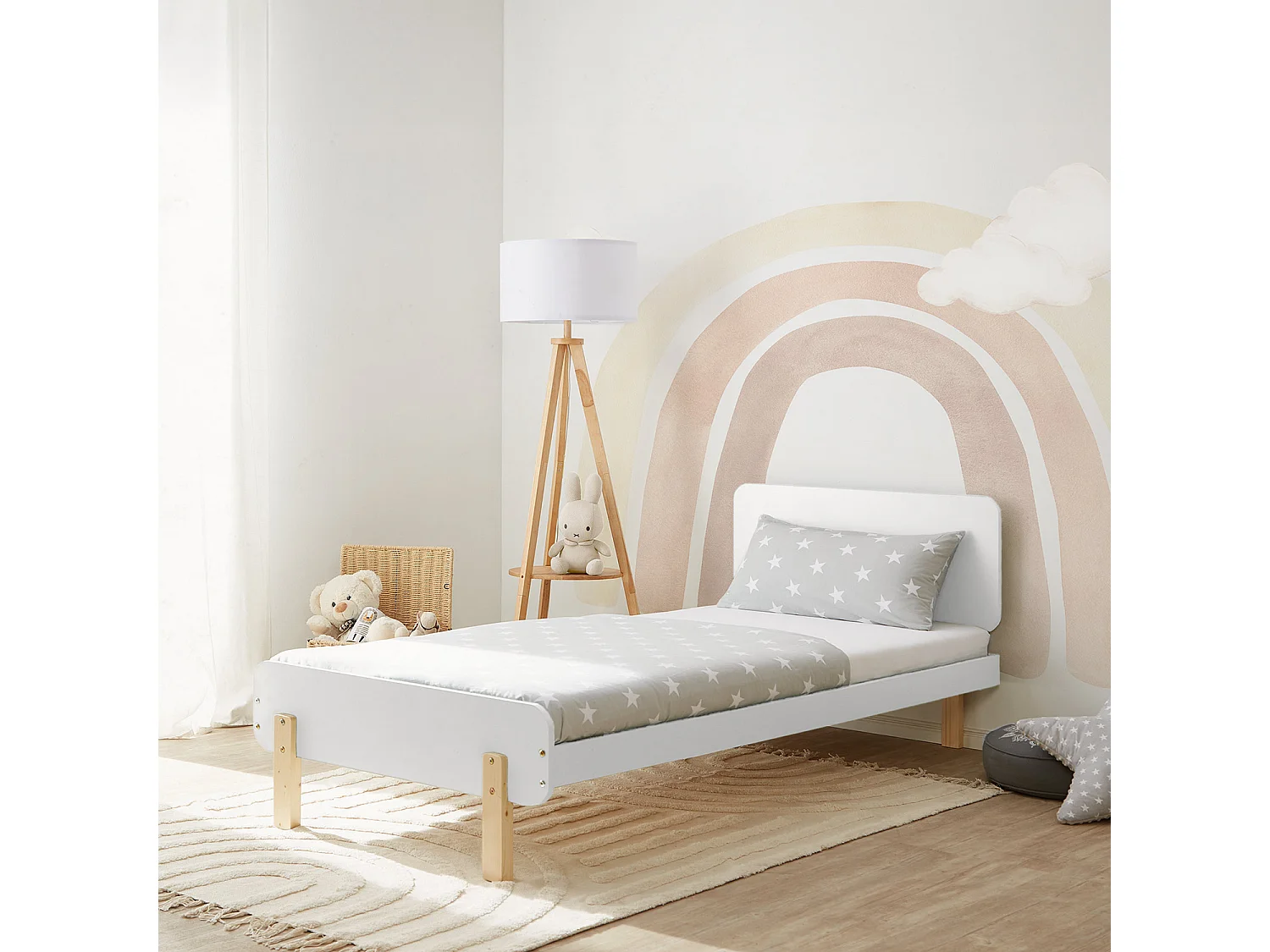 Einzelbett 90x200 cm weiß