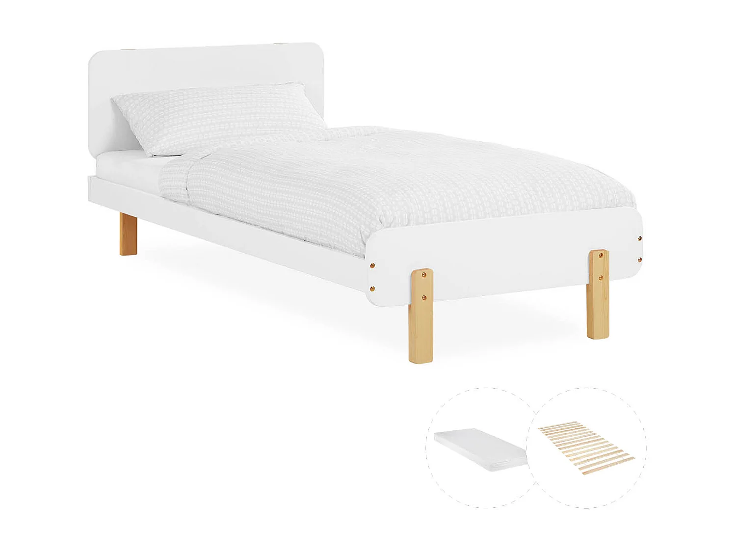 Einzelbett 90x200 cm weiß