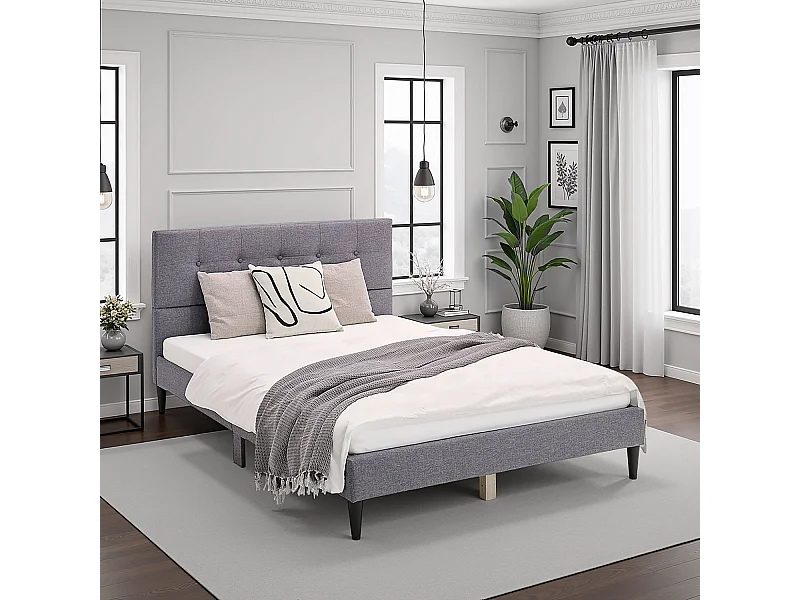 Polsterbettgestell 120x200 cm Grau