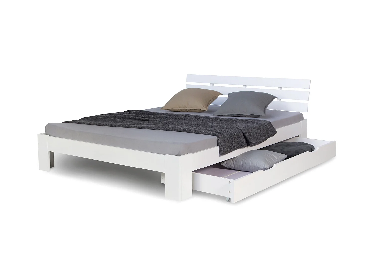 Łóżko podwójne 140x200 cm białe