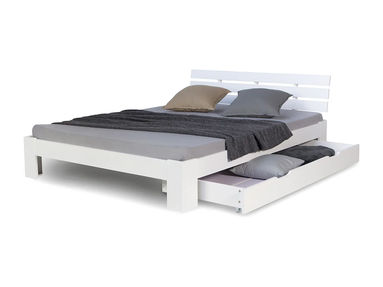 Lit double 140x200 cm blanc