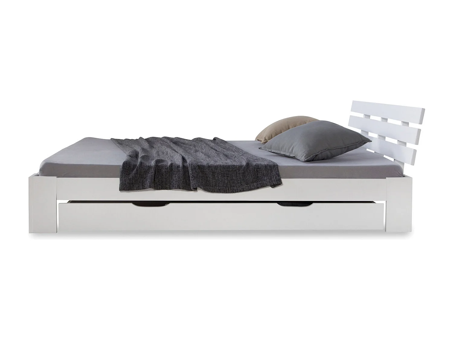 Lit double 140x200 cm blanc