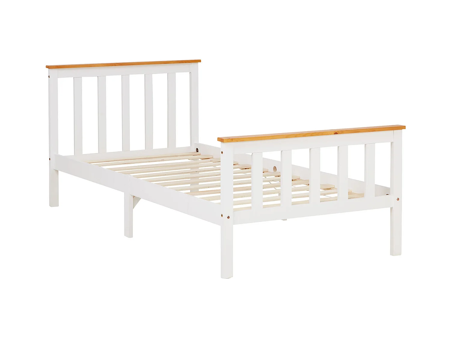 Einzelbett 90x200 cm weiß Massiv Kiefernholz Rahmenbett Tagesbett