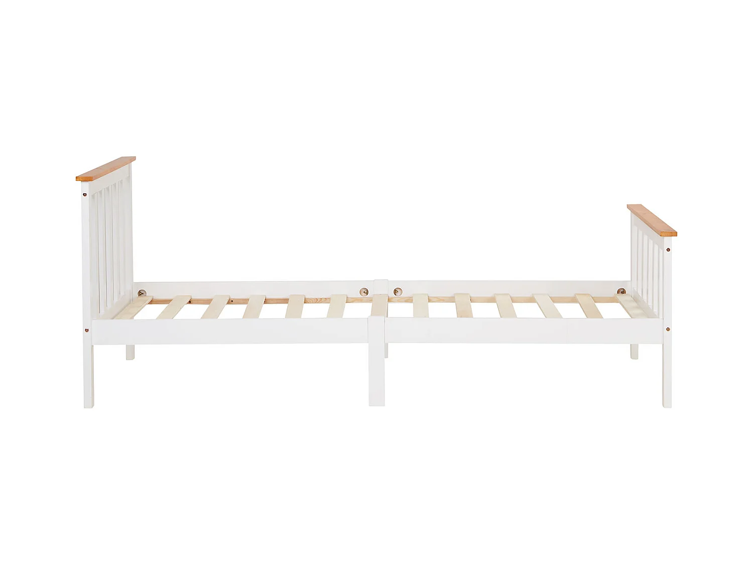 Einzelbett 90x200 cm weiß Massiv Kiefernholz Rahmenbett Tagesbett