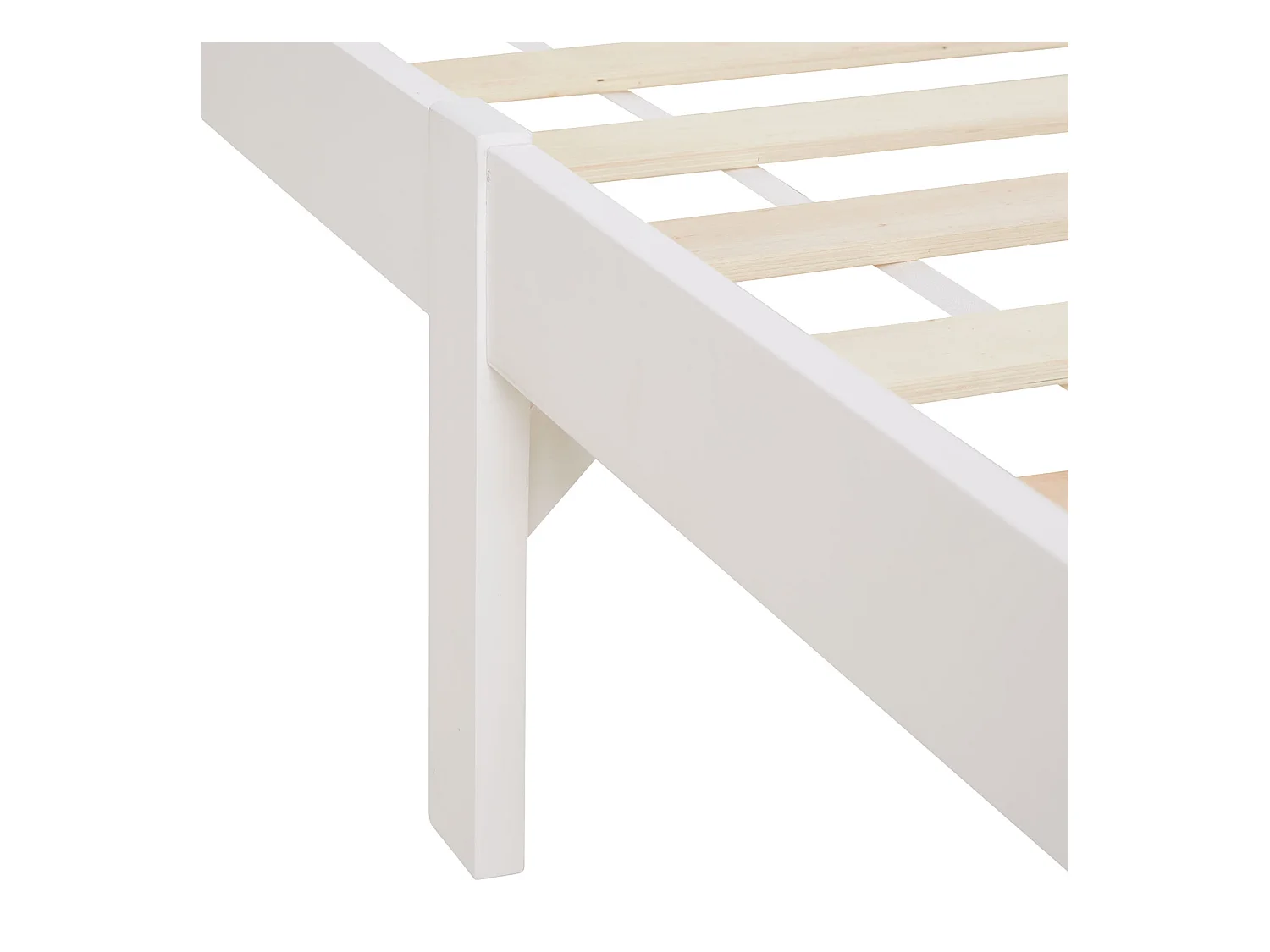 Einzelbett 90x200 cm weiß Massiv Kiefernholz Rahmenbett Tagesbett