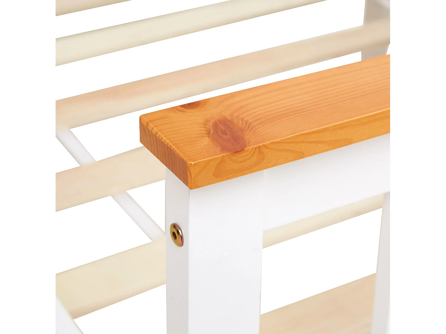 Letto singolo 90x200 cm bianco, struttura in legno massello di pino, letto da giorno