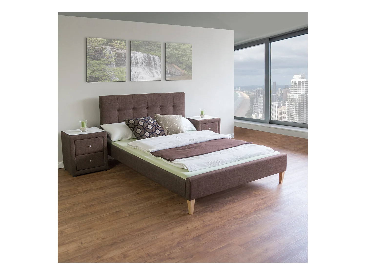 Bettgestell 180x200 cm Braun Superking