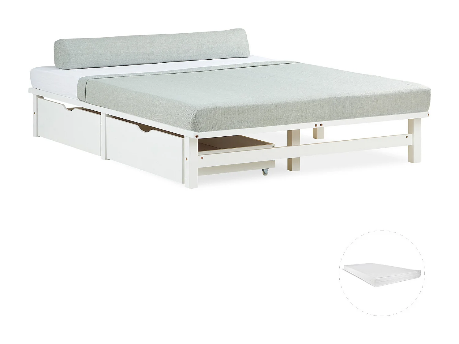 Lit Palette 140x200 cm blanc