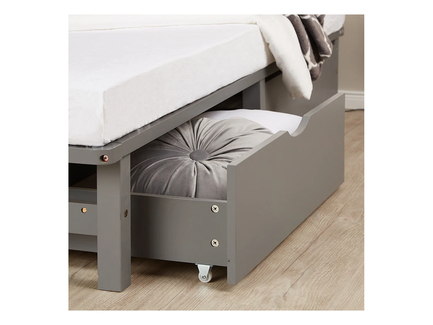 Palettenbett 90x200 cm Grau