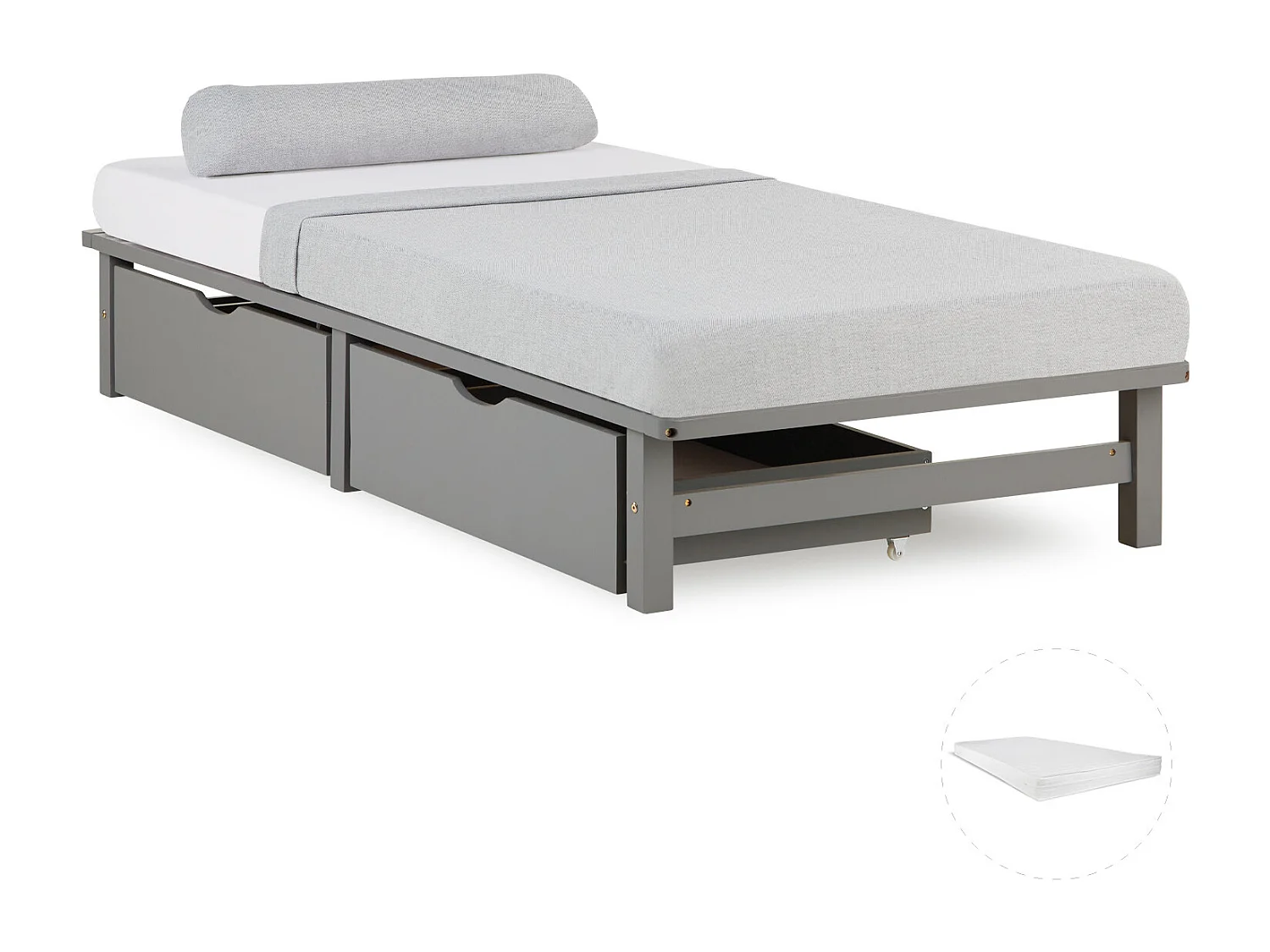 Cama Palet 90x200 cm Gris