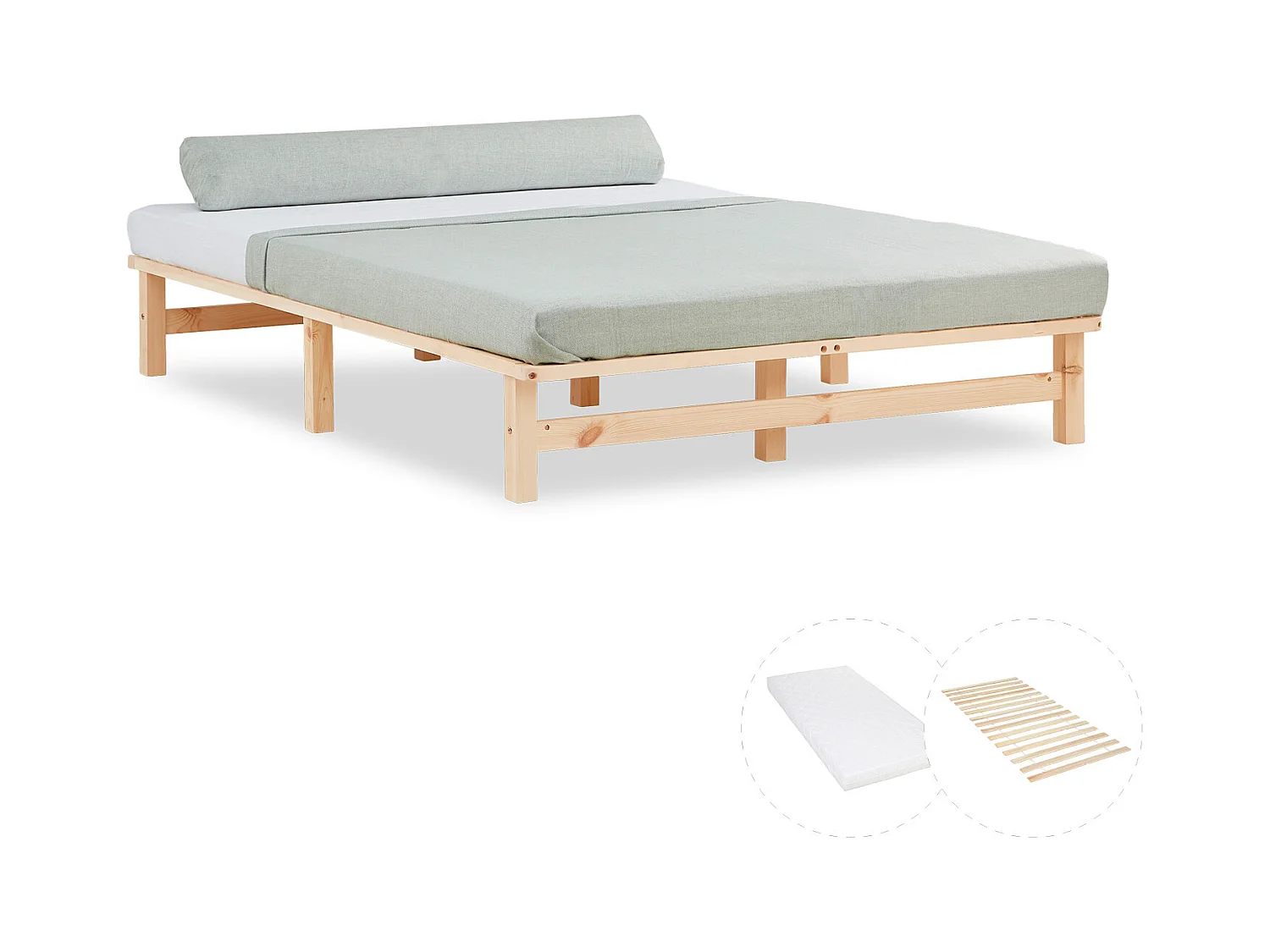 Lit 140x200 cm Naturel