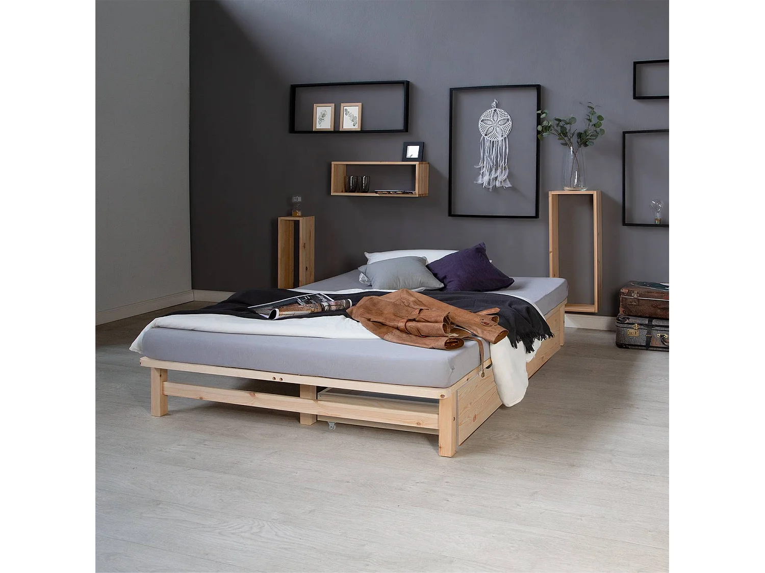 Palettenbett 140x200 cm Natur