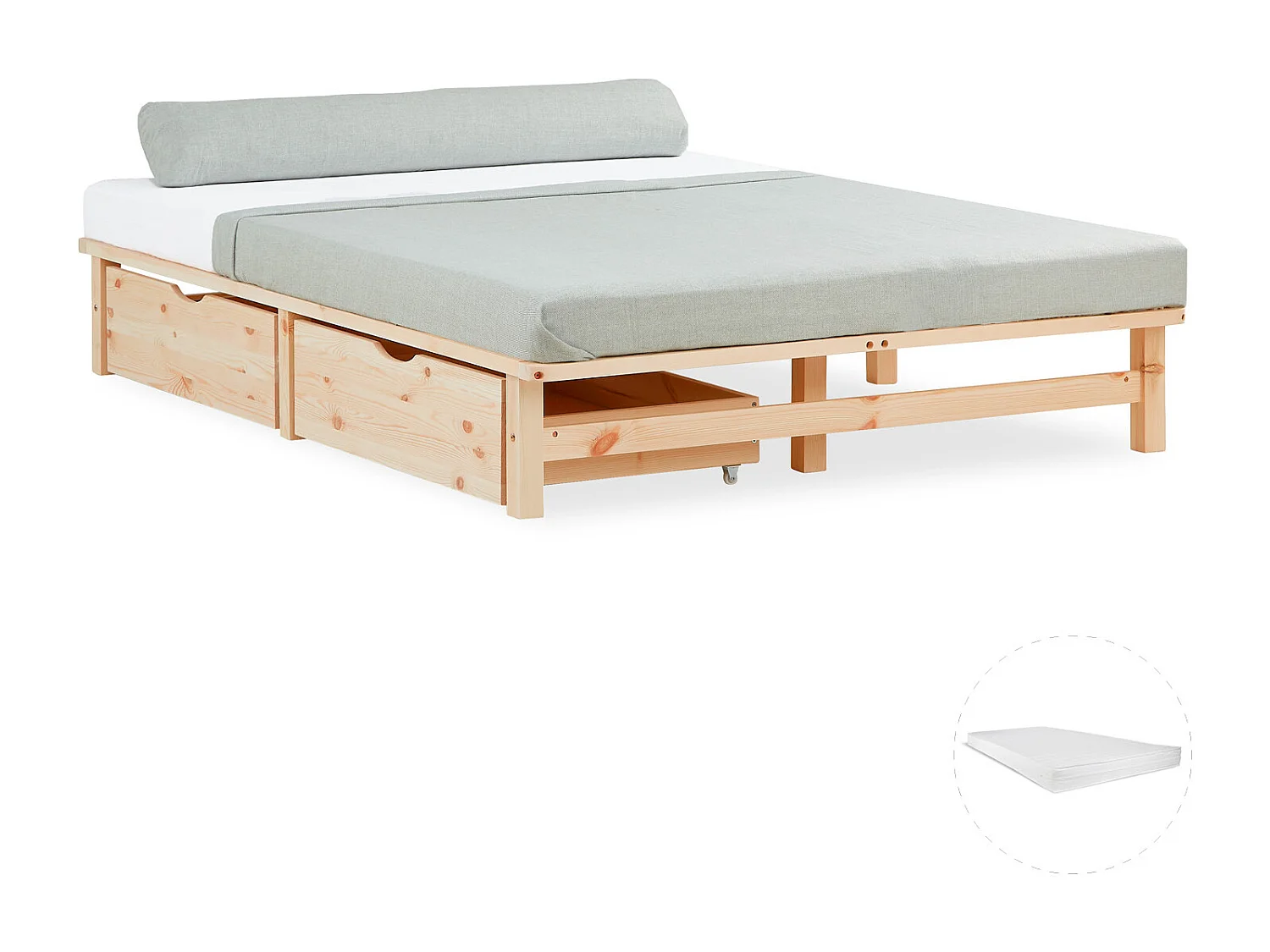 Cama Palet 140x200 cm Natural