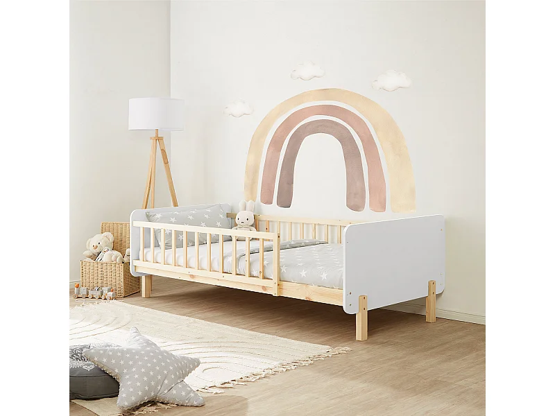 Einzelbett 90x200x12 cm weiß