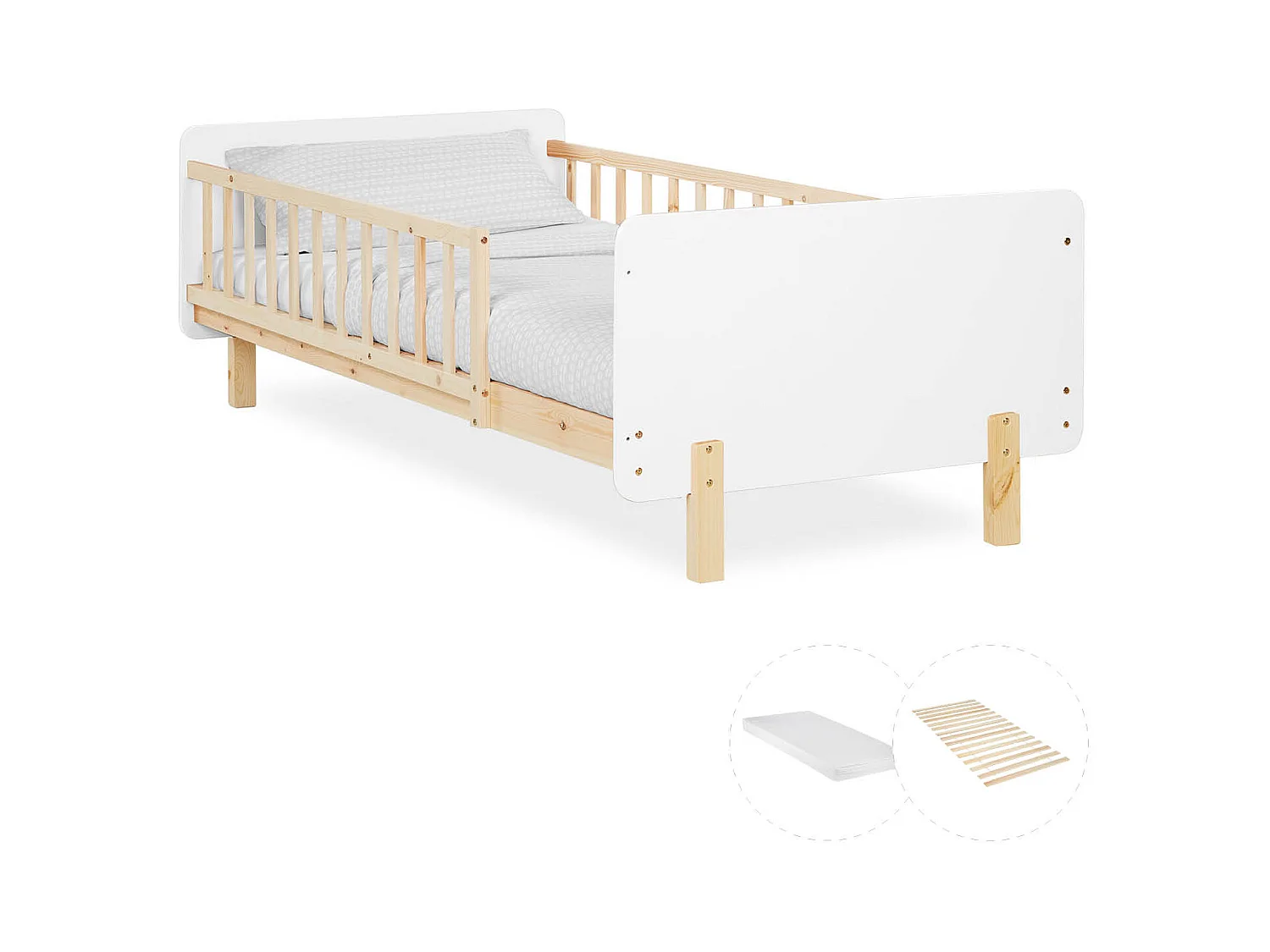 Einzelbett 90x200x12 cm weiß