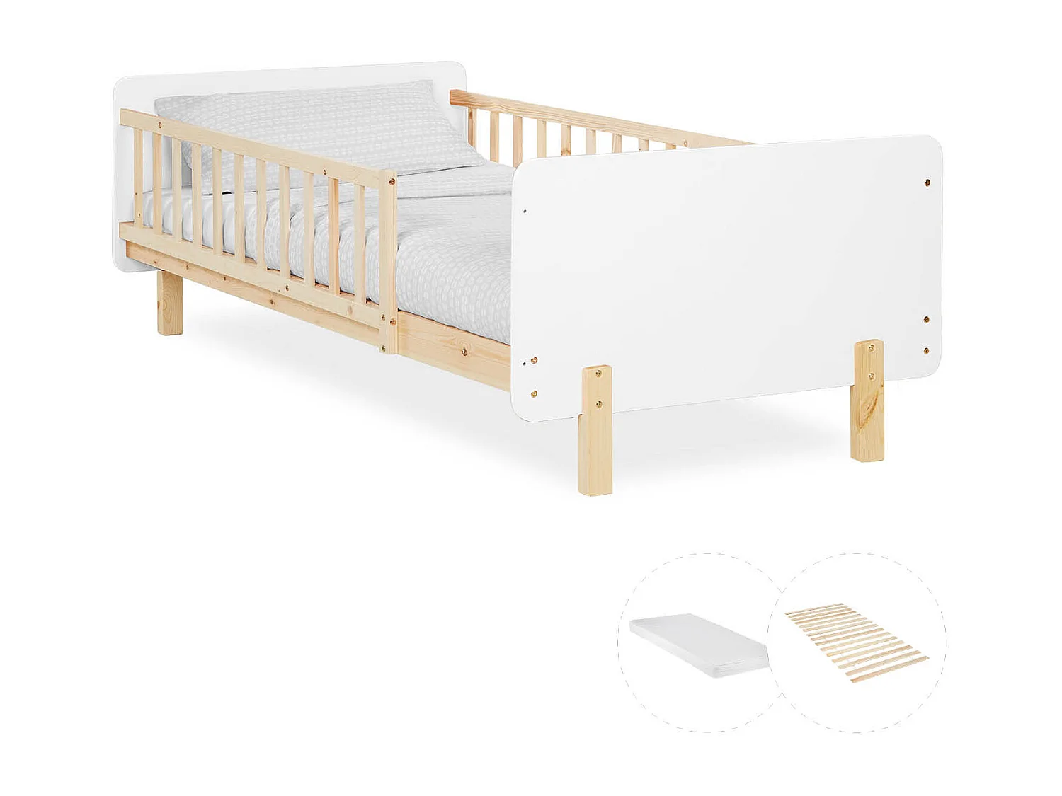 Einzelbett 90x200x12 cm weiß