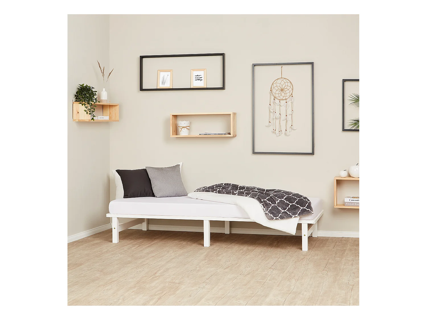 Palettenbett 90x200 cm weiß