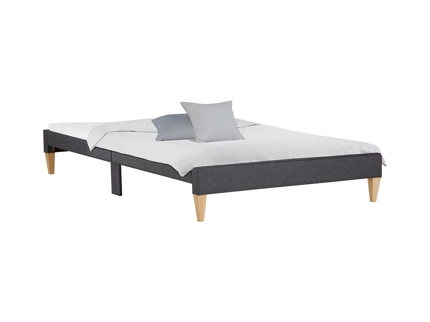Polsterbett 90x200 cm grau Slatts