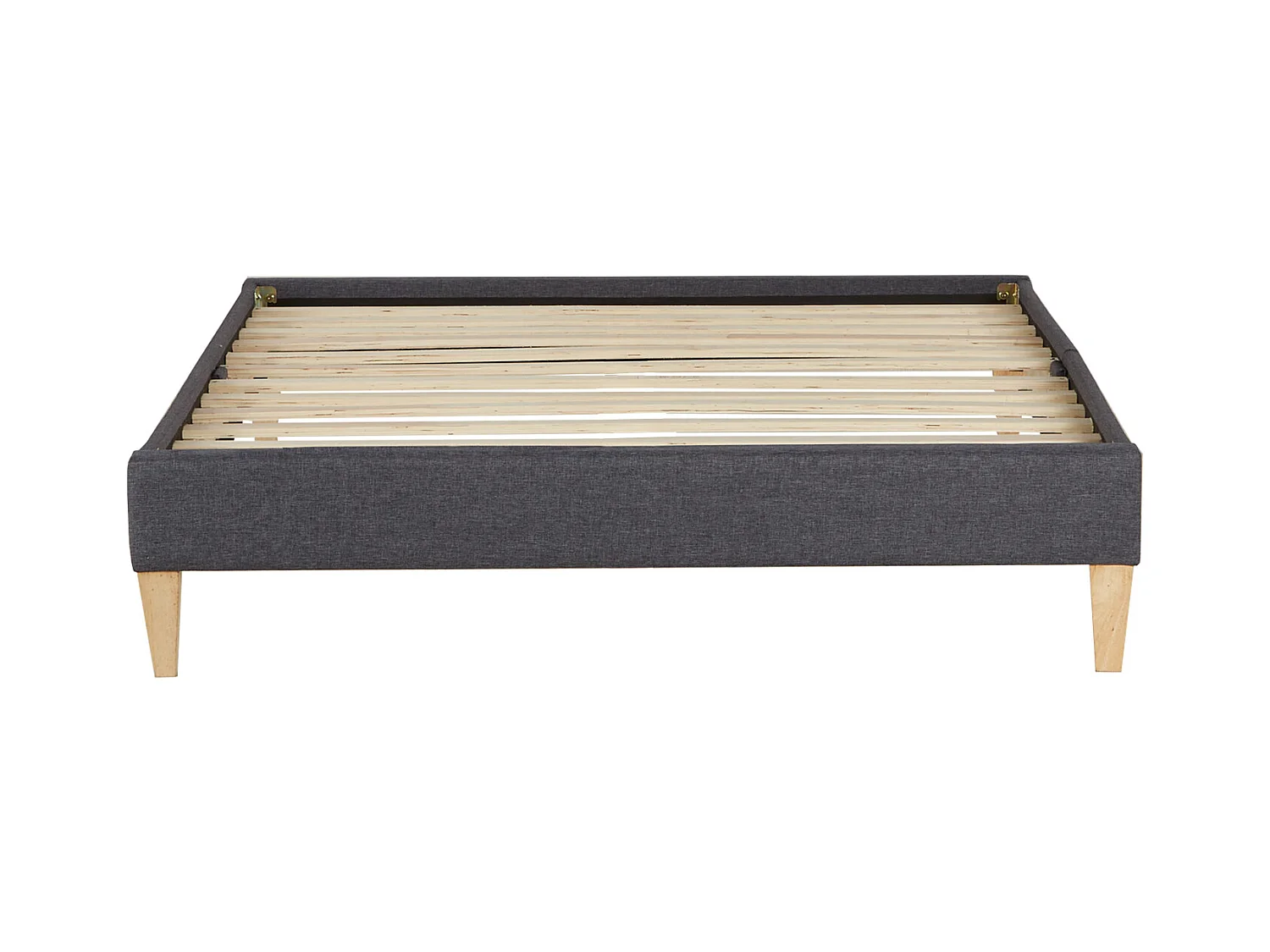 Polsterbett 90x200 cm grau Slatts