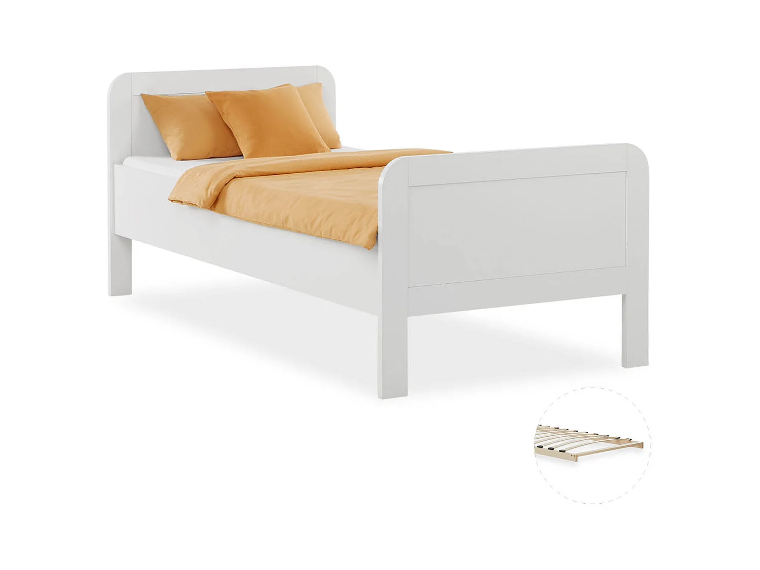 Bett 98,5x206x87 cm weiß Komfort